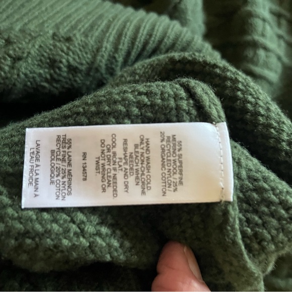 Vineyard Vines Forest Olive Cable Knit Hooded Pullover - Picture 5 of 6